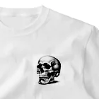 髑髏と骨のリアルスカル ワンポイントTシャツ
