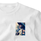 AQUAMETAVERSEの着物姿の女性と紫陽花なでしこ1478 ワンポイントTシャツ