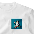 動物とポーカー AKsのペンギンポーカー ワンポイントTシャツ