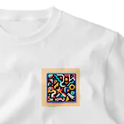 抽象画の世界の細かい抽象画 ワンポイントTシャツ