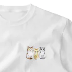 ねこのび屋の和菓子にゃんず ワンポイントTシャツ