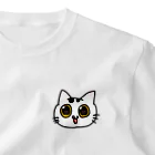 ねこほうチャンネル公式グッズのチロさんゆるいお顔イラスト ワンポイントTシャツ