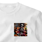 nao-tommyの編み物に夢中な骸骨 ワンポイントTシャツ