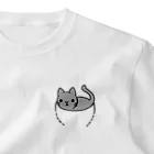 マカロンのポッケに収まる猫 ワンポイントTシャツ