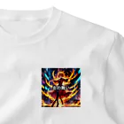 altemaの炎をまとった少女のイラスト ワンポイントTシャツ