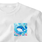 ハートフルの愛らしいクジラさん癒しグッズ ワンポイントTシャツ