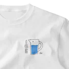 TOMORUFUのBLUE ICE GLASS ワンポイントTシャツ