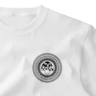 Ri0の曼荼羅きのこ（黒線） ワンポイントTシャツ