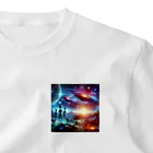Creative Canvas-くリエイティブキャンバスの宇宙の銀河のなかにいる宇宙人 One Point T-Shirt