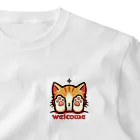 kk-welcomeの肉球で目隠し猫ちゃん ワンポイントTシャツ