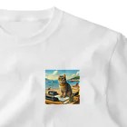 peace2024の海辺の仕事猫 ワンポイントTシャツ