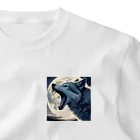 狼男の狼と満月 ワンポイントTシャツ
