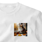 癒しの時間のかわいい三毛猫グッズ ワンポイントTシャツ