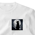 urineko777の月夜の黒猫 ワンポイントTシャツ