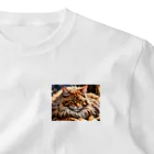 ねむねこのお店のふさふさねこ ワンポイントTシャツ