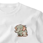 TAKU0822の可愛いゾウ親子のグッズ ワンポイントTシャツ