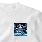 フルヤの宇宙で漂う宇宙飛行猫 ワンポイントTシャツ