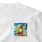 Snow-peaceのビーチとビールの楽園 ワンポイントTシャツ