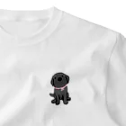 Dog Drawer Drawn by Dogの黒ラブパピー ワンポイントTシャツ