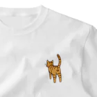 Riotoのねこけつω（茶トラ） ワンポイントTシャツ