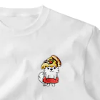 イラスト MONYAAT のワンポイント PIZZAゲットした　ポメラニアン ワンポイントTシャツ