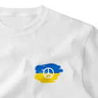 サトオのウクライナ色ペイントピースマーク（Peace symbol） One Point T-Shirt