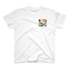 EMAKIの和紋様 x 猫　静寂の和紋様と猫 ワンポイントTシャツ