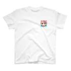 キュート＆クールのアニメ調・花ねこ ワンポイントTシャツ