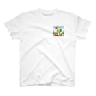 まんじゅ王国の贅沢なピクニックを楽しむ愛らしいヘビ One Point T-Shirt