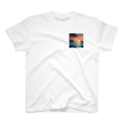 AI-factoryの海から望む夕焼け One Point T-Shirt