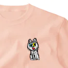 エマメ本舗のオッドアイの白猫エマメちゃんグッズ One Point T-Shirt