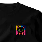 lblの蝶ネクタイした黒猫君 ワンポイントTシャツ