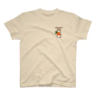 kazeou（風王）のRABBIT＆CAROTTE(STAND UP) ワンポイントTシャツ