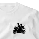 lblのバイクで出勤中のネコ ワンポイントTシャツ