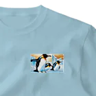 41teRのペンギンと流氷 ワンポイントTシャツ