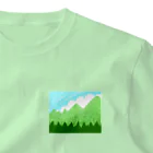 ✨🌈✨ユラクラカン🇯🇵 ✨🌈✨の☁️青空と雲☁️と青い山脈🗻ズ ワンポイントTシャツ