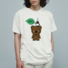 キッズサイズ　わんぱくぽめる堂のキッズサイズ こぐまとスズメと雨のしずく オーガニックコットンTシャツ