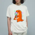 DinogaSuki -恐竜のこども服-のアイスもぐもぐティラノサウルス オーガニックコットンTシャツ