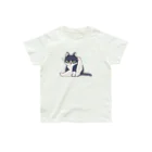 寂しんぐのはちわれのねこ(毛づくろい) オーガニックコットンTシャツ