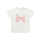 NanaN-CreeR de-RCの和なモダン柄シリーズ／釘抜繋ぎ風 ストライプリボン Organic Cotton T-Shirt