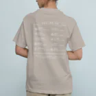 温泉グッズ@ブーさんとキリンの生活の療養泉の種類と特徴（白・両面） オーガニックコットンTシャツ