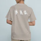 ふんわり本舗のしろねこ（だらだら） オーガニックコットンTシャツ