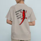 LalaHangeulのJAPANESE FIRE BELLY NEWT (アカハライモリ)　　バックプリント Organic Cotton T-Shirt