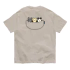 すとろべりーガムFactoryの【バックプリントver.】 猫たち専用ポケット Organic Cotton T-Shirt