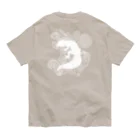 LunE Reptilのレオパードゲッコー白 オーガニックコットンTシャツ