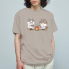 目つきの悪い猫＠いけやけいのキャンプにゃんこ オーガニックコットンTシャツ