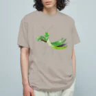 Drecome_Designのゆるいカマキリ オーガニックコットンTシャツ