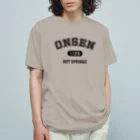 kg_shopのONSEN (ブラック) オーガニックコットンTシャツ