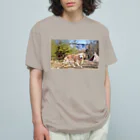 アウトドア大好き秋田犬の◇ゴールデンレトリバーとキャンプ◇ Organic Cotton T-Shirt