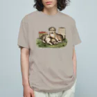 Saza-nami Antique designの２匹の犬 Organic Cotton T-Shirt